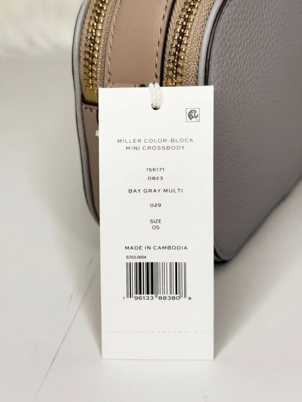 Tory Burch Mini Miller Colorblock Leather Crossbody Bag - Bay Gray Multi